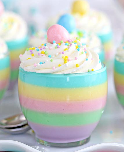Pastel Rainbow Gelatin Cups