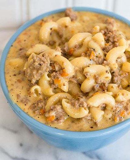Crockpot Macaroni Cheeseburger Soup