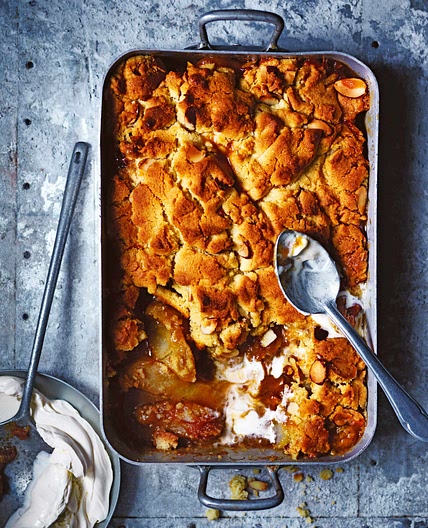 cobbler met honingkaramelperen