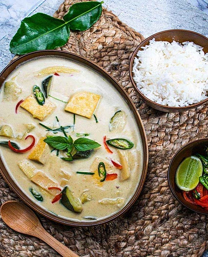 The Best Mild Thai Tofu Green Curry