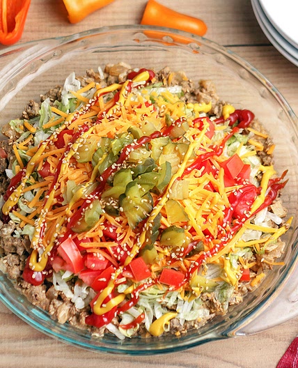 Layered Cheeseburger Dip