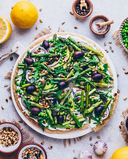 Gesunde Grüne Pizza (Vegan)