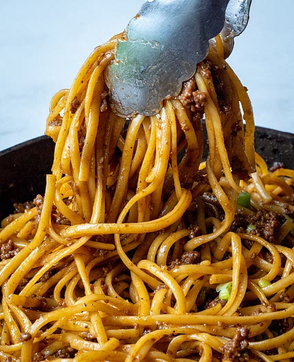 Mongolian Ground Beef Noodles