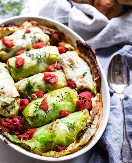 Mushroom Stuffed Cabbage Rolls