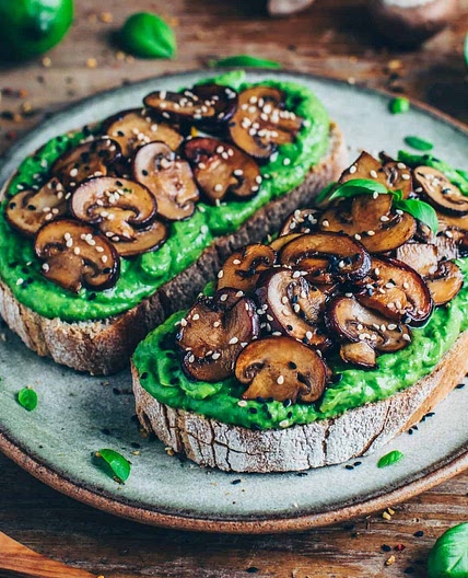 Avocado Toast with Garlic Mushrooms