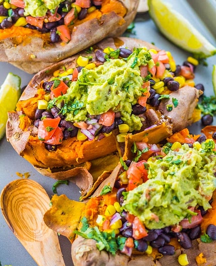 Black Bean Taco Stuffed Sweet Potatoes