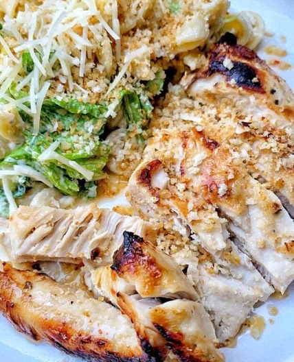 Caesar Pasta Salad with Zesty Grilled Chicken