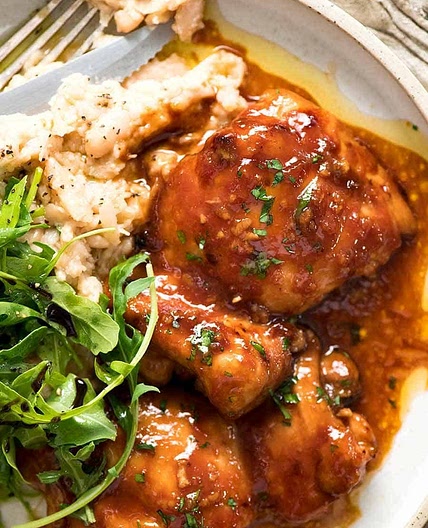Sticky Baked Chicken Thighs