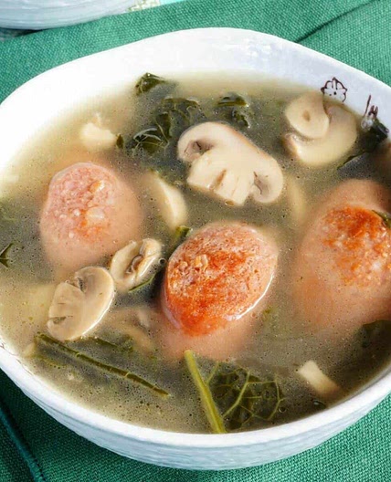 Sausage Kale Soup with Mushroom