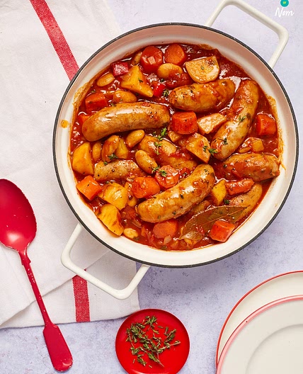 Slow Cooker Sausage Casserole | Slimming & Weight Watchers Friendly