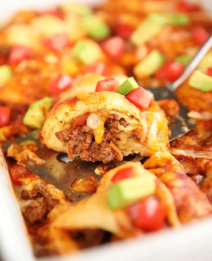 Beef Enchilada Crescent Roll-Ups