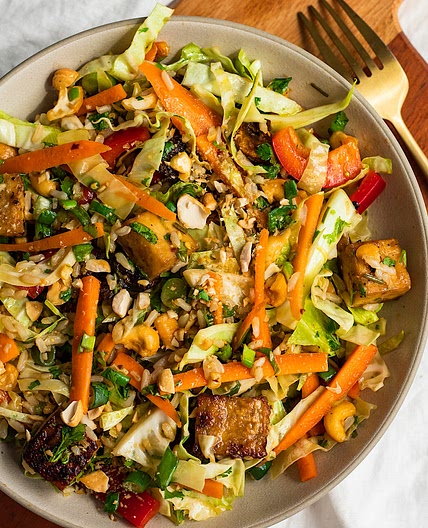 Vegan Egg Roll Salad with Tofu