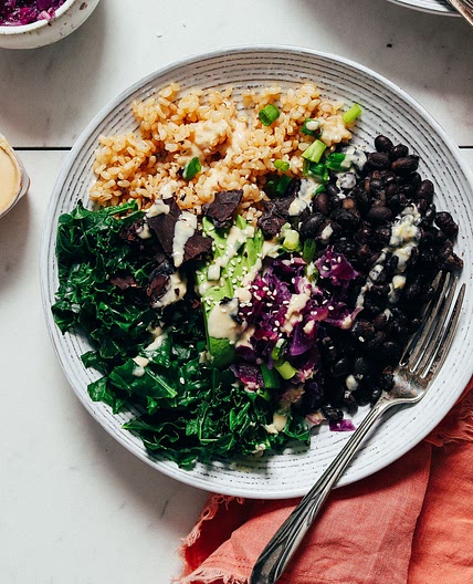 Black Bean Buddha Bowl with Gingery Lemon Tahini Sauce
