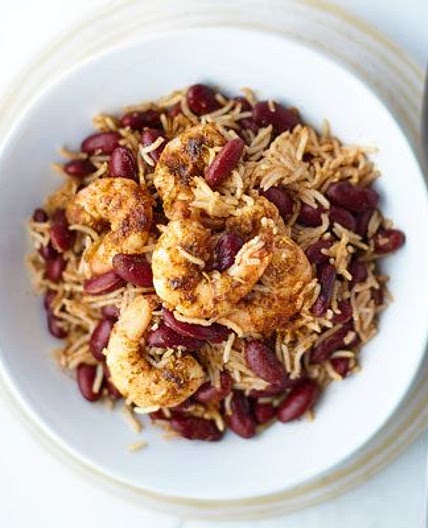 Jerk prawn & coconut rice bowls