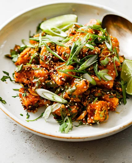 Crispy Tofu with Spicy Chili Crisp Sauce