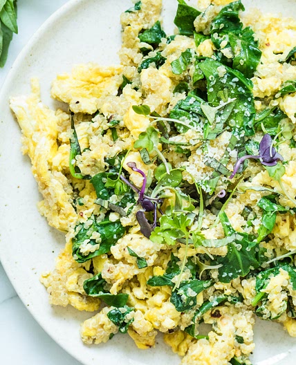 High Protein Healthy Egg Scramble with Quinoa