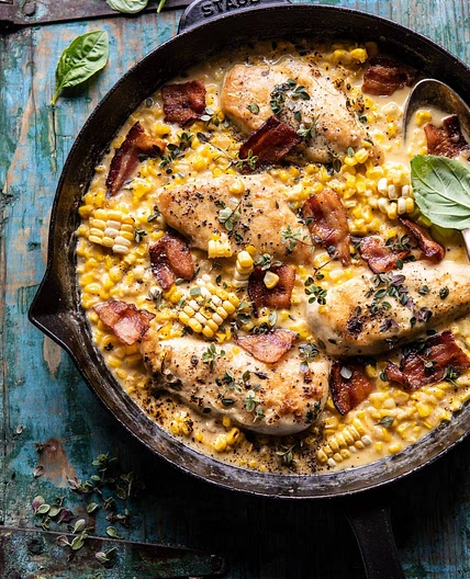 Garlic Butter Creamed Corn Chicken