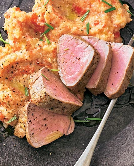 Schweinefilet auf Paprika-Püree