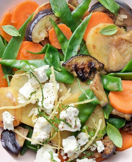 Gemüse-Eintopf mit Frischkäse