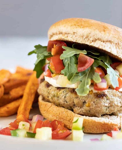 Greek Turkey Burgers with Whipped Feta