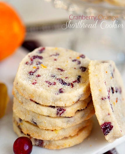 Cranberry Orange Shortbread Cookies
