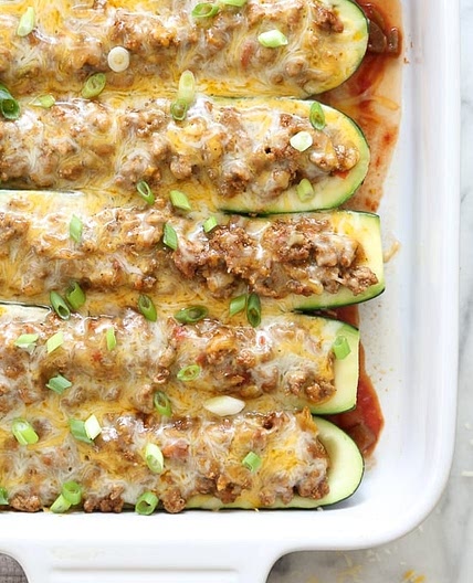Taco Stuffed Zucchini Boats