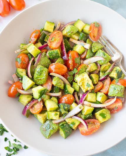 Avocado Cucumber Tomato Salad