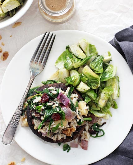 Wild Rice Stuffed Portobello Mushrooms