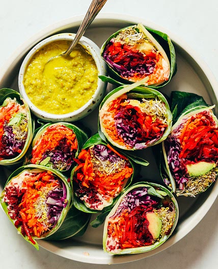 Vibrant Collard Green Wraps with Green Curry Tahini Sauce