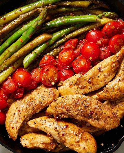 One-Pan Balsamic Chicken and Asparagus