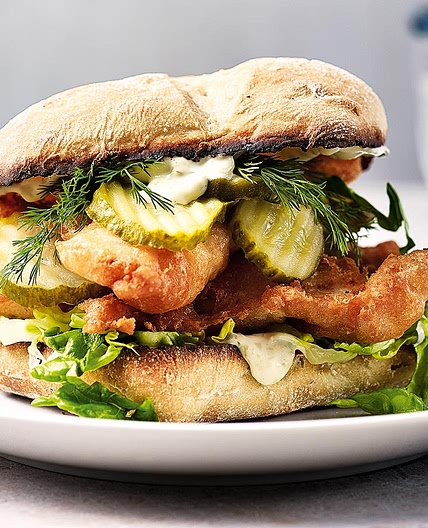 Posh fish-finger sandwiches