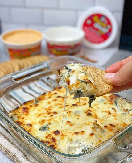 French Onion Spinach Artichoke Dip