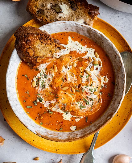 Red Pepper and Sweet Potato Soup