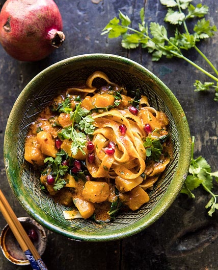 Slow Cooker Saucy Thai Butternut Squash Curry with Noodles