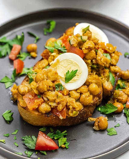 Vegetarian Smashed Chickpea Toast