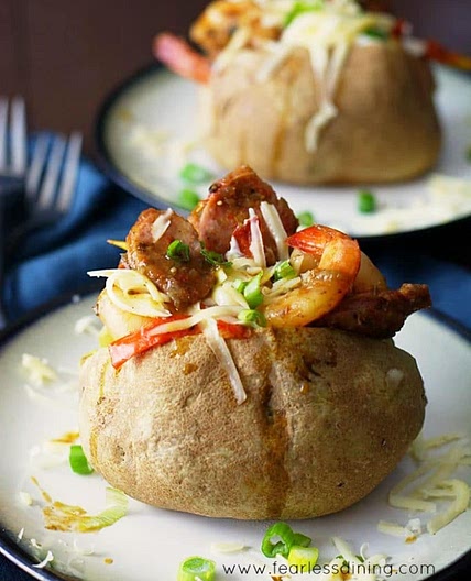 Gluten Free Jambalaya Stuffed Baked Potatoes