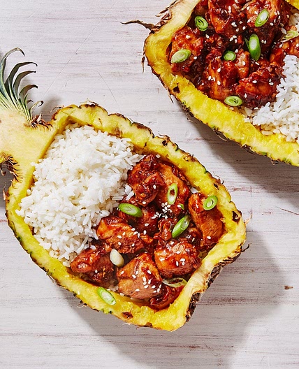 Chicken Teriyaki Pineapple Bowls