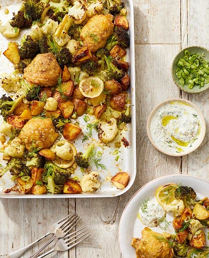 Spring chicken traybake