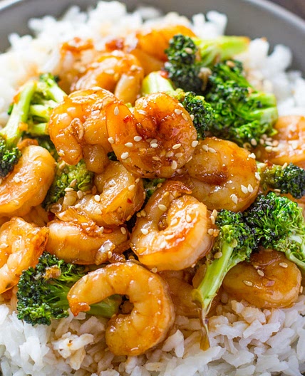 Quick Honey Garlic Shrimp and Broccoli