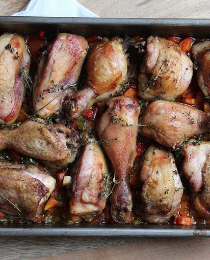 Pollo al horno con verduras