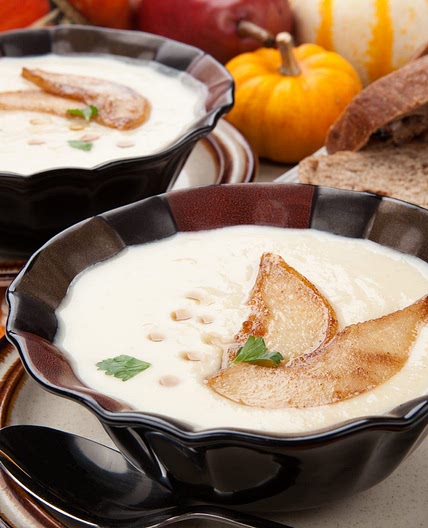 Parsnip and pear soup