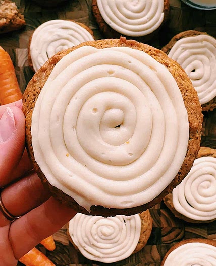 Carrot Cake Cookies with Cream Cheese Frosting