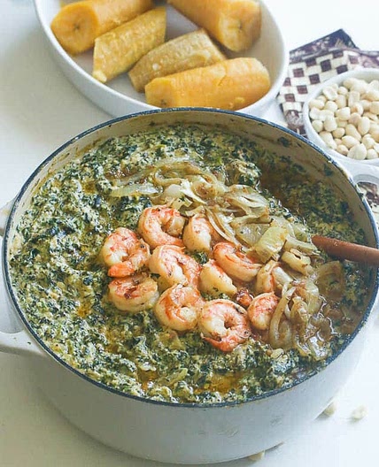 Ndole ( Spinach/ Bitterleaves and Peanut Soup)