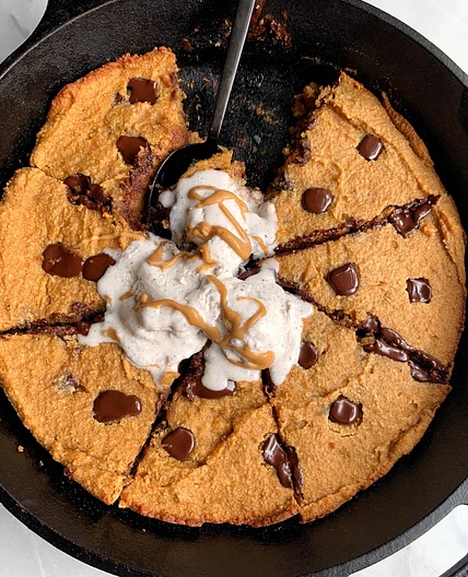 Paleo Chocolate Chip Pumpkin Cookie Skillet