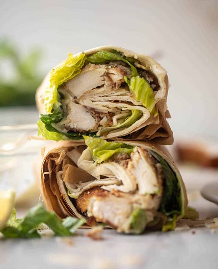Lemon Chicken Caesar Wraps