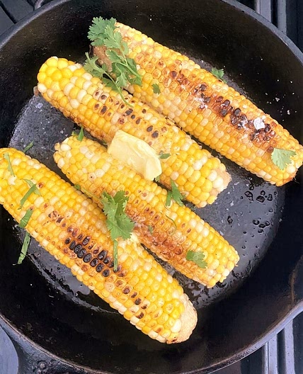Skillet Charred Corn - Blackened Corn