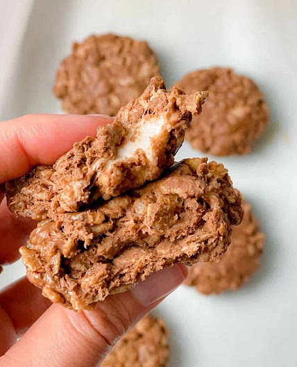 No Bake Marshmallow Crunch Cookies