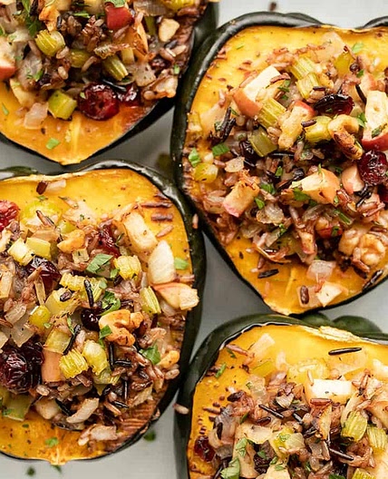 Wild Rice Stuffed Acorn Squash