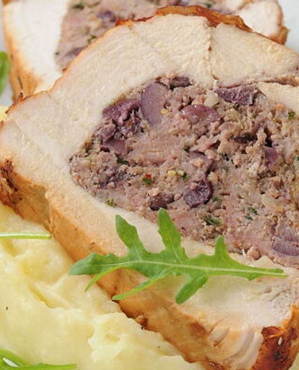 Rôti de dinde farci aux olives