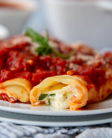 Homemade Gluten-Free Manicotti with Easy Crepe Shells